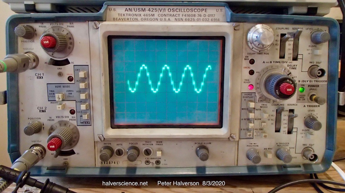 <strong>Analog oscilloscope, 100 MHz bandwidth</strong>