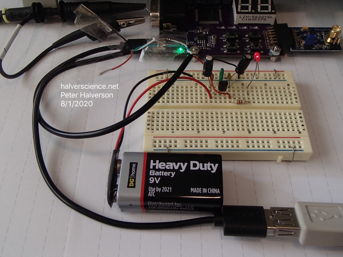 <strong>Low-noise power source for USB devices on breadboard.</strong>