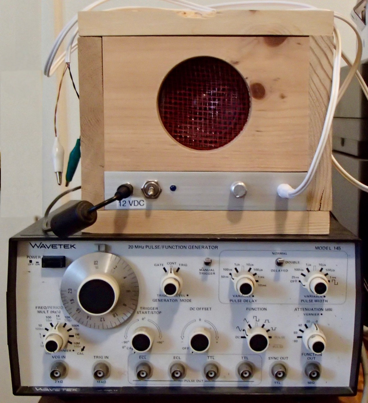 <strong>Signal/function generator and home-built audio amplifier/speaker.</strong>