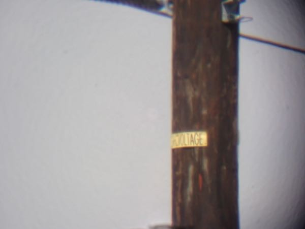 <strong>Utility pole 200 meters away seen through telescope</strong>